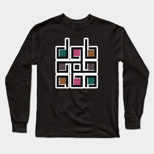 Square decorative color corporate identity sticker design element. QR code and digital tech logo sticker concept. Long Sleeve T-Shirt